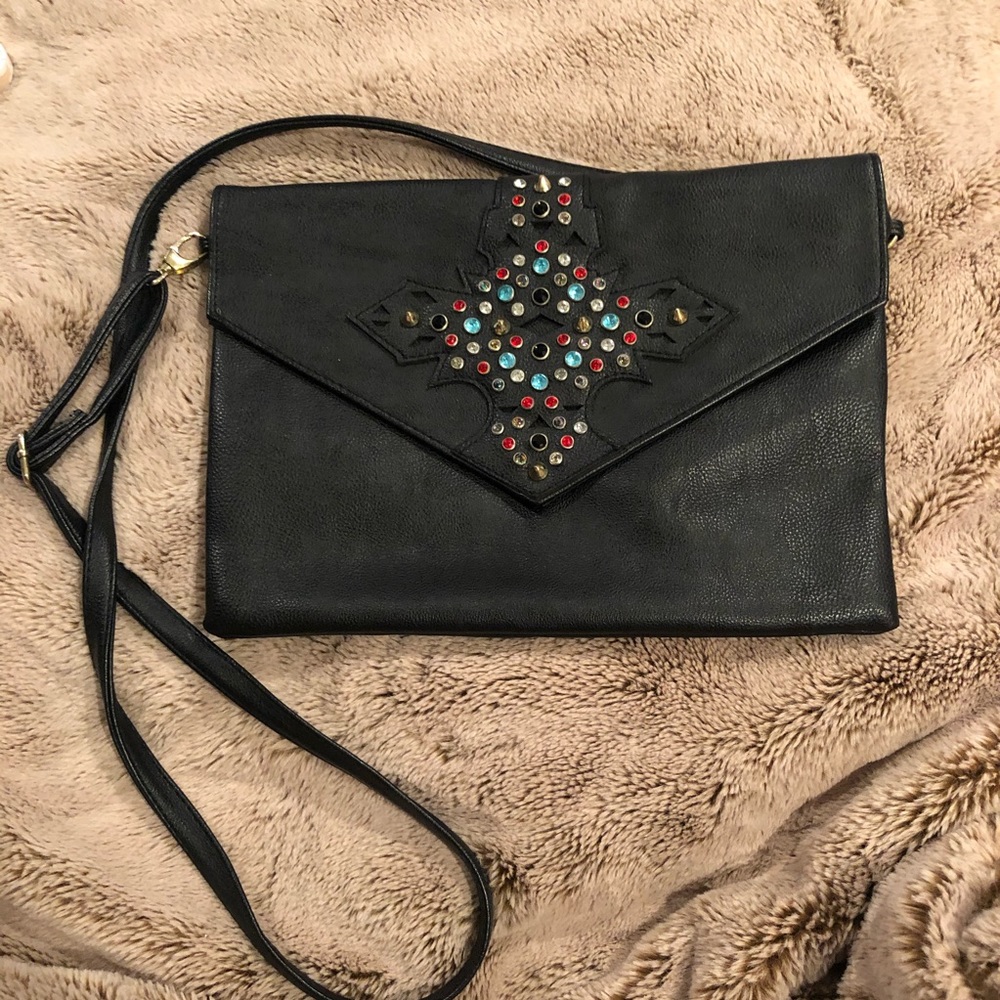 Black Leather Studded Cluth